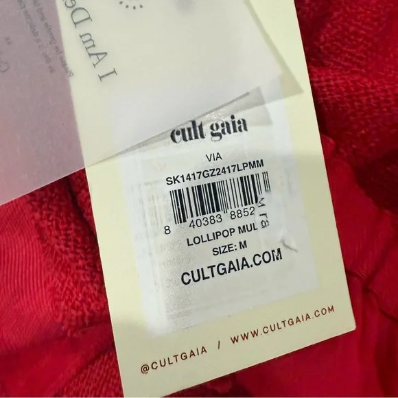 NWT Cult Gaia Skirt Via Midi in Lollipop Red